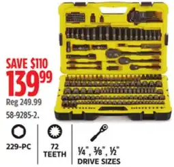 Canadian Tire Stanley Professional Grade Black Chrome Socket Set, SAE/Metric, 229-pc offer