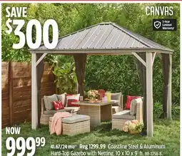 Canadian Tire Coastline Steel & Aluminum Hard-Top Gazebo with Netting offer