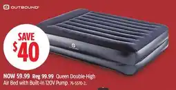 Canadian Tire OUTBOUND Queen Double-High Air Bed with Built-In 120V Pump offer