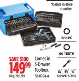 Canadian Tire Mastercraft Comes in 3-Drawer Toolbox offer