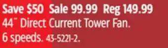 Canadian Tire 44˝ Direct Current Tower Fan offer