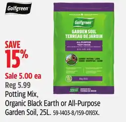 Canadian Tire Golfgreen Potting Mix, Organic Black Earth or All-Purpose Garden Soil offer