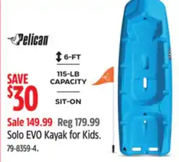 Canadian Tire Pelican Solo EVO Kayak for Kids offer