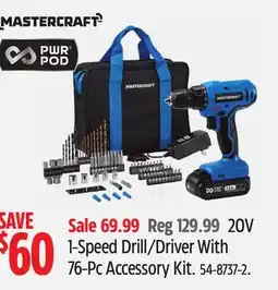 Canadian Tire 1-Speed Drill.Driver With 76-Pc Accessory Kit offer
