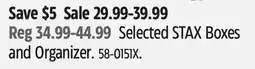 Canadian Tire Selected STAX Boxes and Organizer offer