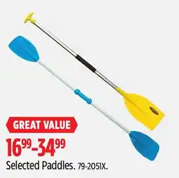 Canadian Tire Selected Paddles offer