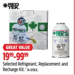 Canadian Tire Red Tek Selected Refrigerant, Replacement and Recharge Kit† offer