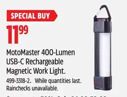 Canadian Tire MotoMaster 400-Lumen USB-C Rechargeable Magnetic Work Light offer