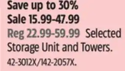 Canadian Tire TYPE A Selected Storage Unit and Towers offer