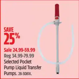 Canadian Tire Selected Pocket Pump Liquid Transfer Pumps offer