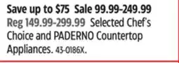 Canadian Tire Selected Chef's Choice and PADERNO Countertop Appliances offer