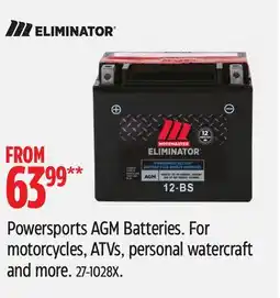 Canadian Tire Powersports AGM Batteries. For motorcycles, ATVs, personal watercraft and more offer