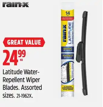 Canadian Tire Latitude Water Repellent Wiper Blades offer