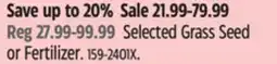 Canadian Tire Selected Grass Seed or Fertilizer offer