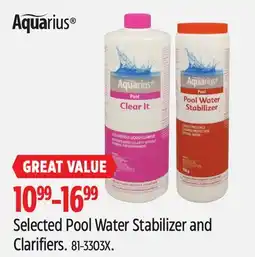 Canadian Tire Selected Pool Water Stabilizer and Clarifiers offer