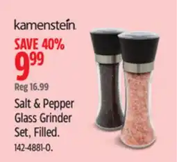 Canadian Tire Kamenstein Salt & Pepper Glass Grinder Set, Filled offer