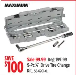 Canadian Tire MAXIMUM 9-Pc ½ Drive Tire Change Kit offer