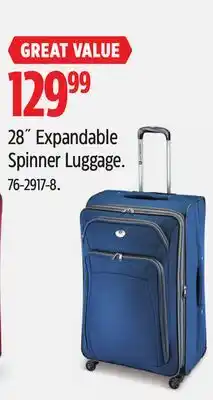 Canadian Tire 28 Expandable Spinner Luggage offer