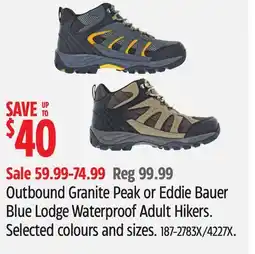 Canadian Tire Outbound Granite Peak or Eddie Bauer Blue Lodge Waterproof Adult Hikers offer