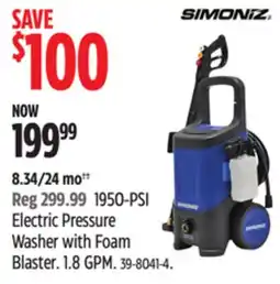 Canadian Tire 950-PSI Electric Pressure Washer with Foam Blaster offer