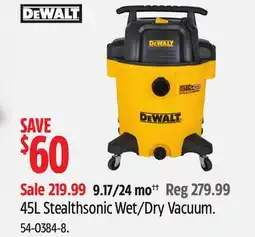 Canadian Tire DEWALT 45L Stealthsonic Wet/Dry Vacuum offer