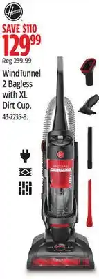 Canadian Tire Hoover WindTunnel 2 Bagless with XL Dirt Cup offer