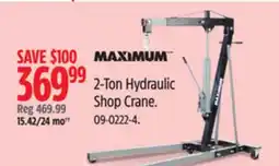 Canadian Tire MAXIMUM 2-Ton Hydraulic Shop Crane offer