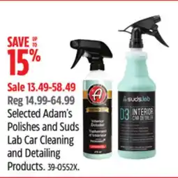 Canadian Tire Selected Adam's Polishes and Suds Lab Car Cleaning and Detailing Products offer