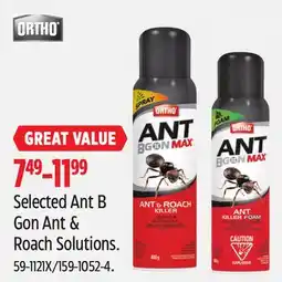 Canadian Tire ORTHO Selected Ant B Gon Ant & Roach Solutions offer