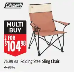 Canadian Tire Coleman Folding Steel Sling Chair offer