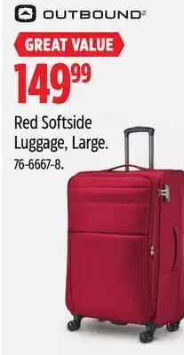 Canadian Tire OUTBOUND Red Softside Luggage, Large offer