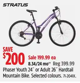 Canadian Tire Stratus Phaser Youth 24˝ or Adult 26˝ Hardtail Mountain Bike offer