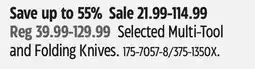 Canadian Tire Selected Multi-Tool and Folding Knives offer