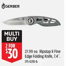 Canadian Tire GERBER Ripstop II Fine Edge Folding Knife, 7.4 offer