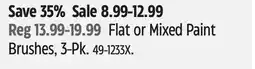 Canadian Tire Flat or Mixed Paint Brushes offer