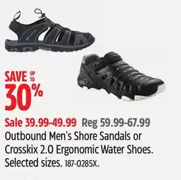 Canadian Tire Outbound Men's Shore Sandals or Crosskix 2.0 Ergonomic Water Shoes offer