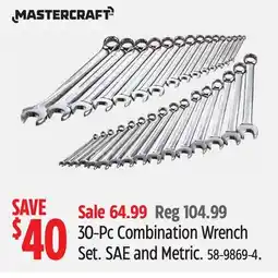 Canadian Tire MASTERCRAFT 30-Pc Combination Wrench Set offer