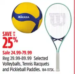 Canadian Tire Mikasa Selected Volleyballs, Tennis Racquets and Pickleball Paddles offer