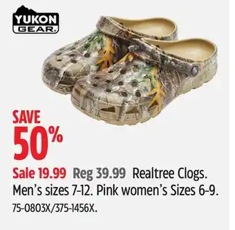 Canadian Tire YUKON GEAR Realtree Clogs offer
