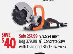 Canadian Tire Evolution 9˝ Concrete Saw with Diamond Blade offer