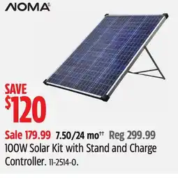 Canadian Tire 100W Solar Kit with Stand and Charge Controller offer
