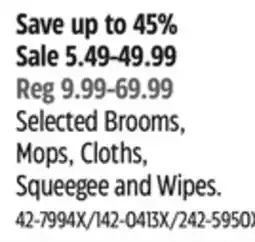 Canadian Tire Selected Brooms, Mops, Cloths, Squeegee and Wipes offer