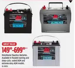 Canadian Tire MotoMaster Nautilus Batteries offer