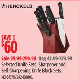 Canadian Tire Selected Knife Sets, Sharpener and Self-Sharpening Knife Block Sets offer