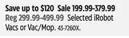 Canadian Tire Selected iRobot Vacs or Vac/Mop offer