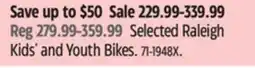Canadian Tire Selected Raleigh Kids' and Youth Bikes offer