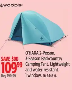 Canadian Tire O'HARA 2-Person, 3-Season Backcountry Camping Tent offer