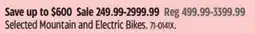 Canadian Tire Selected Mountain and Electric Bikes offer