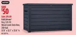 Canadian Tire KETER Wood-Look Deck Box, 230-Gal offer