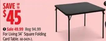 Canadian Tire For Living 34˝ Square Folding Card Table offer